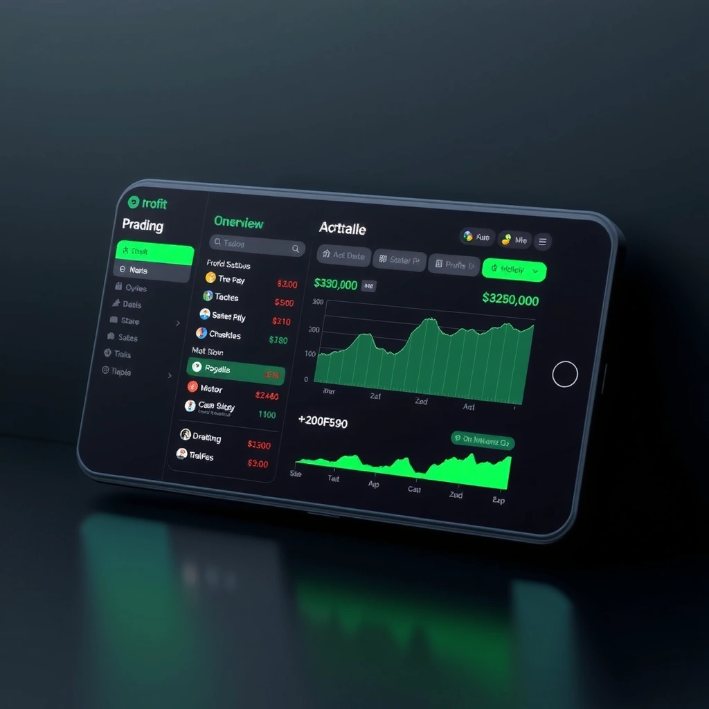 Dashboard principal de la app de trading