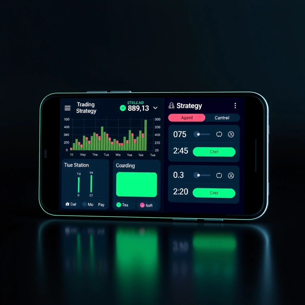 Pantalla de configuración de estrategias en móvil